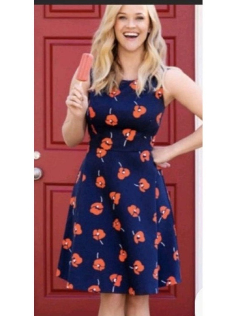 NWT Draper James Navy Floral Fit & Flare Dress Size: 8